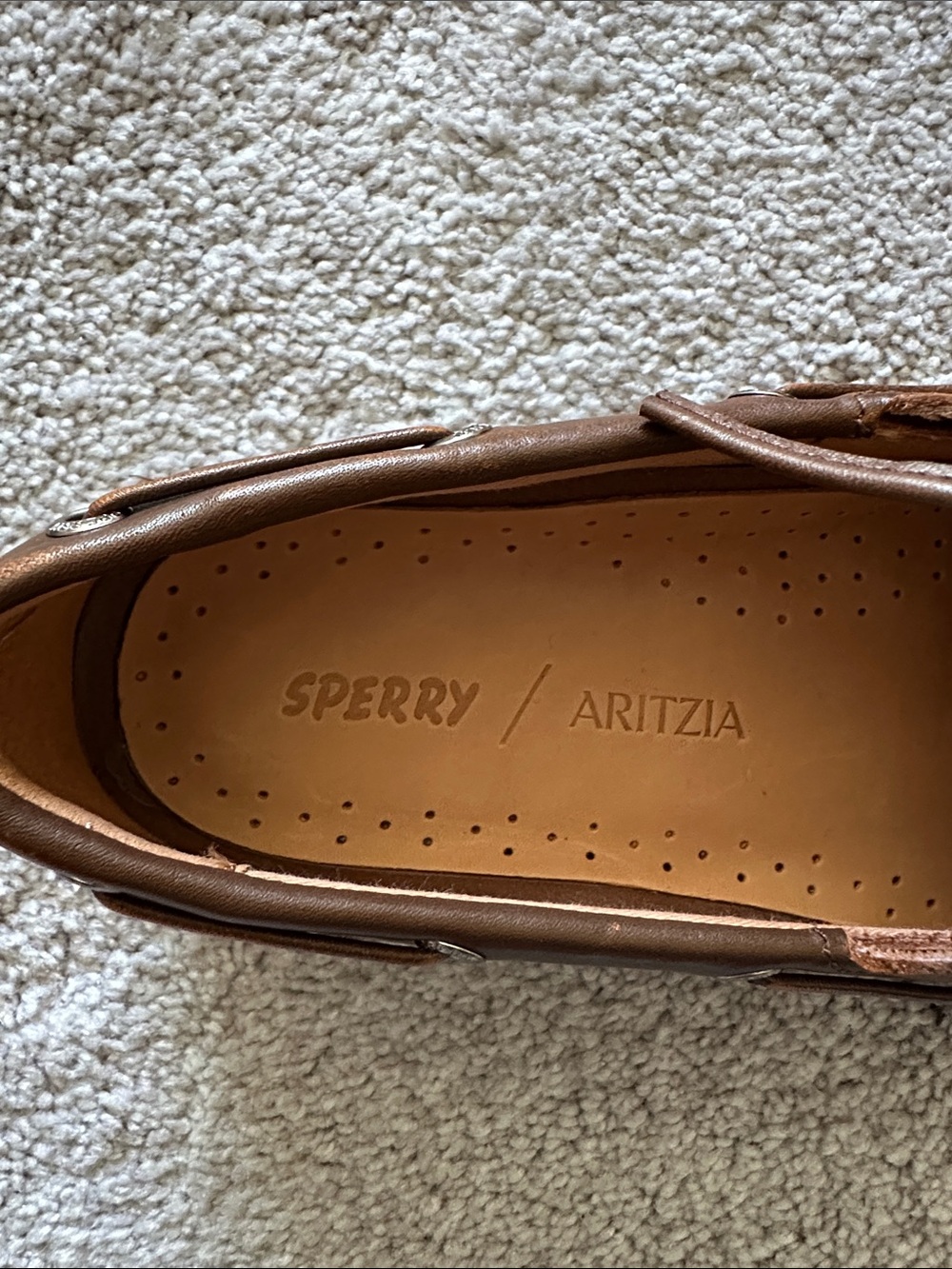 Aritzia Sperry Collab Brown Boat Shoes with Colorful Rope Accents - Picture 5 of 5